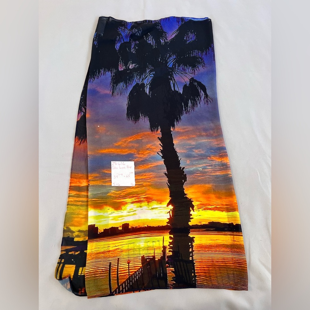 Colleen Lopez Cover Up Wrap One Sz Beach ocean view palms sunset - Picture 9 of 10